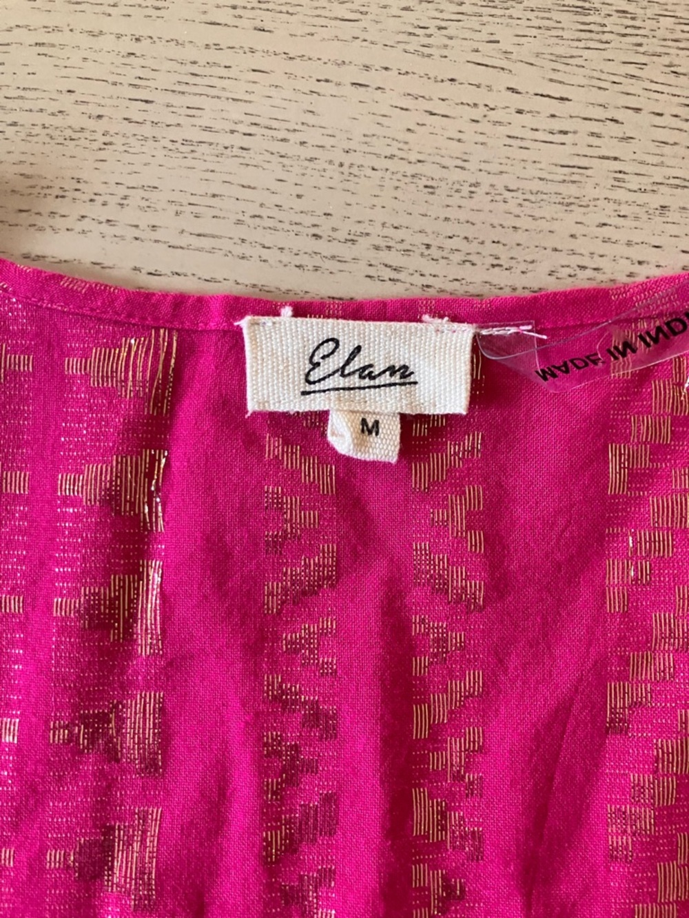 Elan Clara Hot Pink Metallic Open Tie-Front Mini Dress - Picture 5 of 6